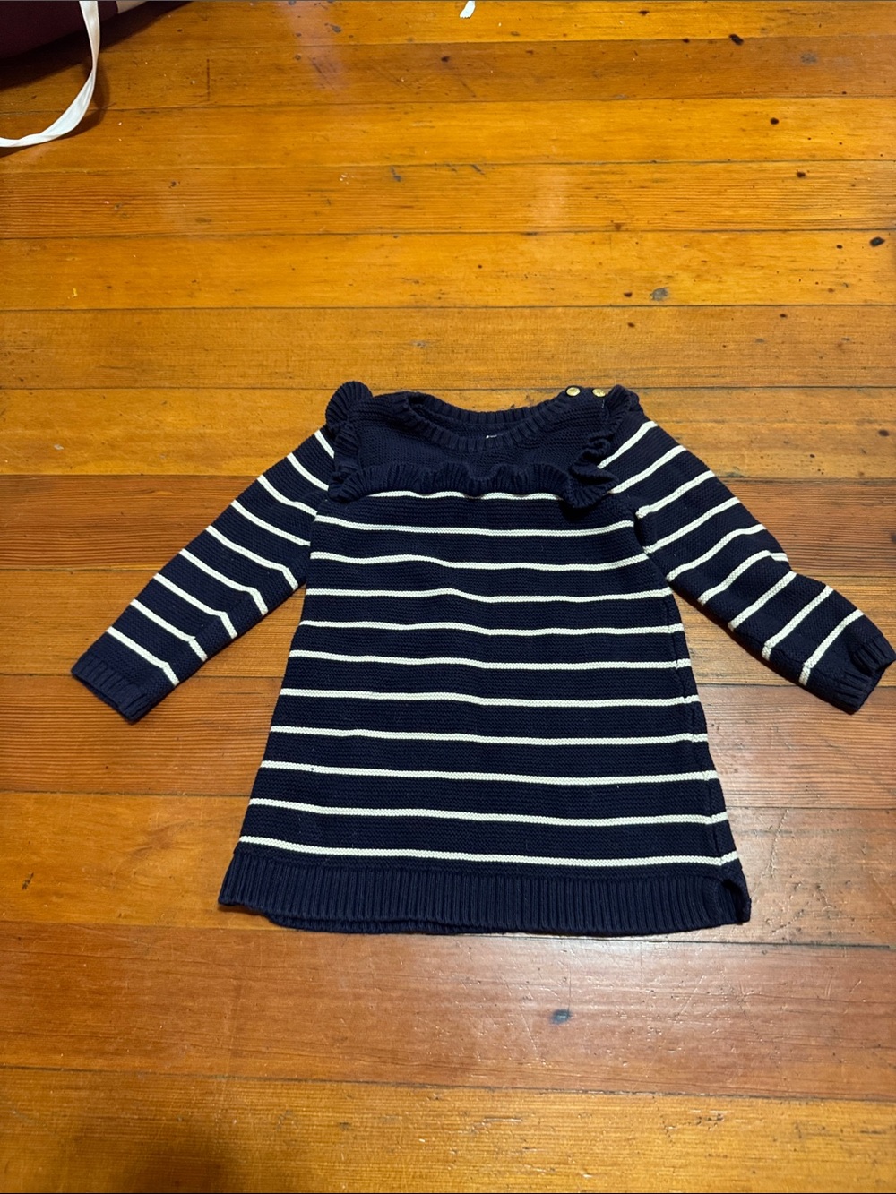 GAP Navy and White Striped Knit Sweater Top